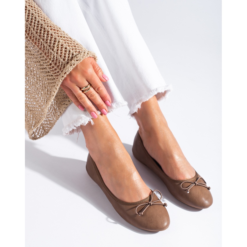 Ženske smeđe balerinke sa Shelovet mašnom smeđa 1