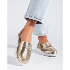 Zlatne mokasine na debeloj Shelovet platformi zlatna 1