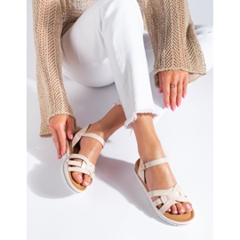 Ženske sandale na niskoj platformi Shelovet bež 1