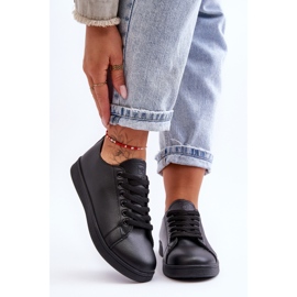 PE1 Ženske kožne klasične tenisice Black Unlimited crna 2