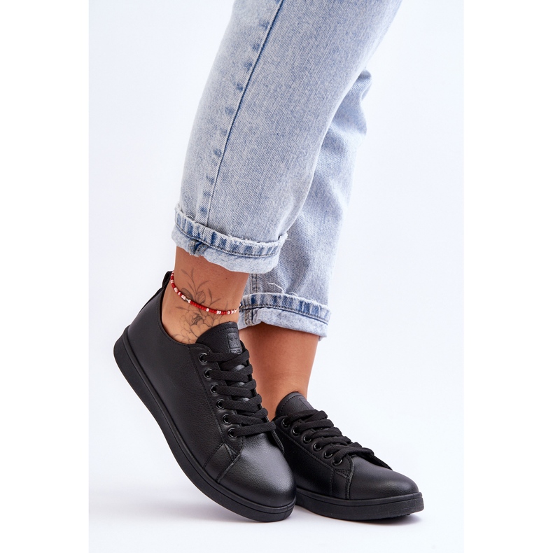 PE1 Ženske kožne klasične tenisice Black Unlimited crna 1