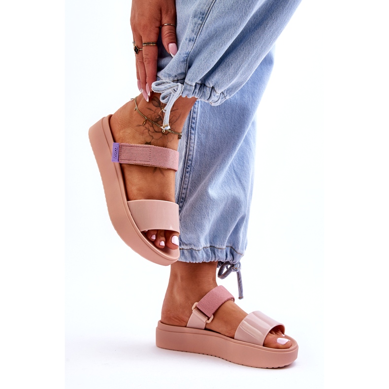 ZAXY veganske papuče na čičak HH285284 ružičaste ružičasta 2