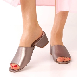 Sergio Leone platinaste ženske sandale s gumicom KL317 srebro 1