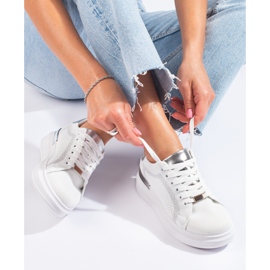 Tekstilne ažurne tenisice s platformom Shelovet bijele bijela 1