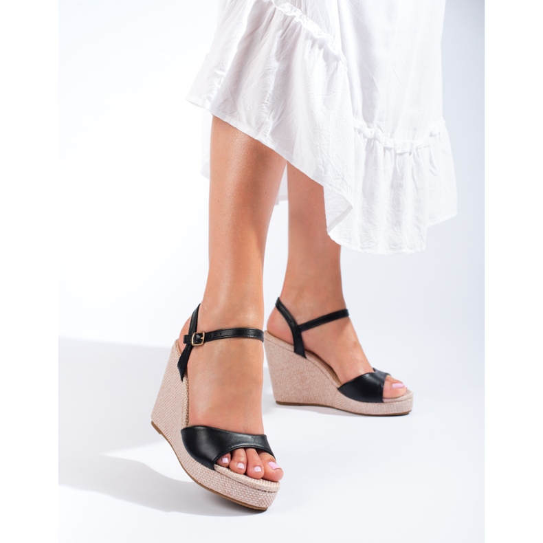 Shelovet crne visoke wedge espadrile crna 1