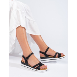 Crne ženske sandale na wedges Shelovet crno 1