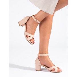 Ženske Shelovet bež sandale na petu 1