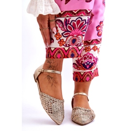 Elegantne ženske ravne sandale, zlatne zlatna 1