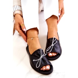 Kožne ženske balerinke Nicole 2660/001 crne crno 5