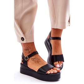 Udobne kožne sandale na tanku crnu Tifena crno 2