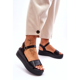 Udobne kožne sandale na tanku crnu Tifena crna 4