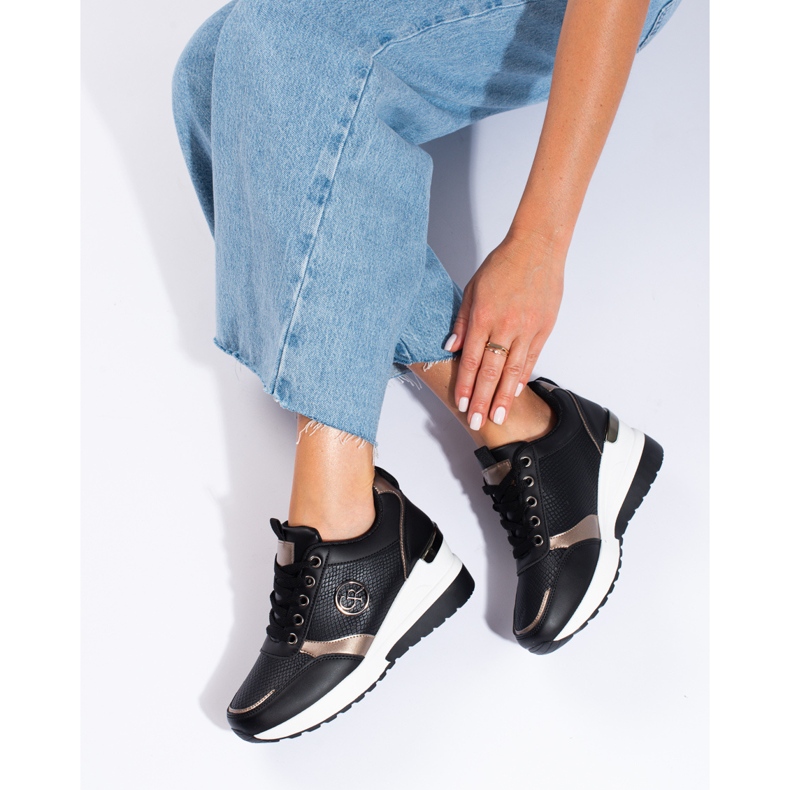 Crne Shelovet ženske tenisice na wedge crna 1