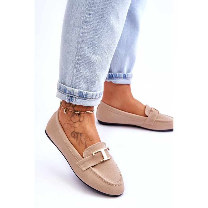 Klasične natikače s ukrasom, svijetlo bež 2