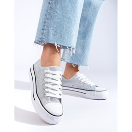 Sive brokatne tenisice s debelim potplatom iz Sheloveta siva 1