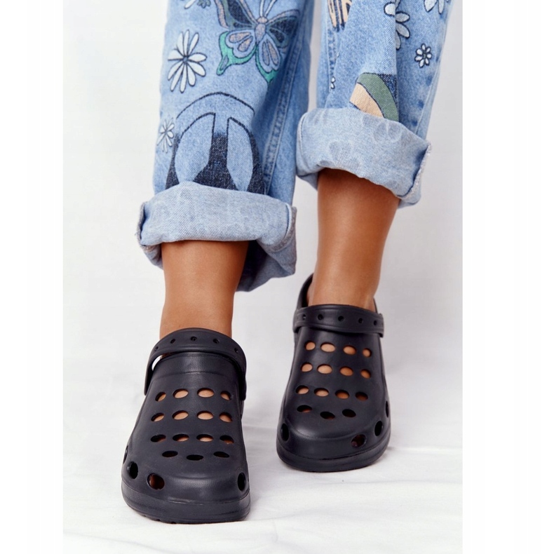 Flameshoes Ženske papuče od crne pjene eva crno crna 4