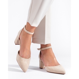 Ženske bež cipele Shelovet od brušene kože 1