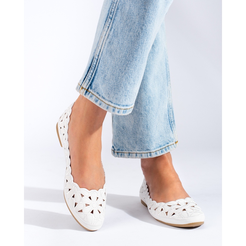 Ažur ženske bijele Shelovet balerinke bijela 1