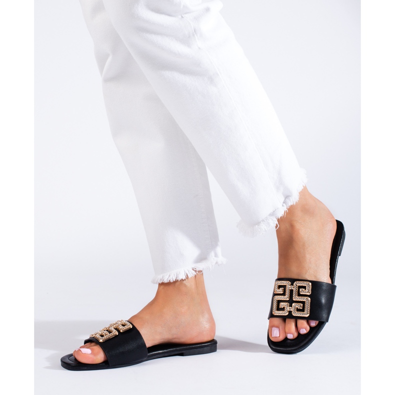 Elegantne crne ženske papuče Shelovet crna 2