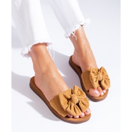 Ženske smeđe sandale sa Shelovet mašnom smeđa 2