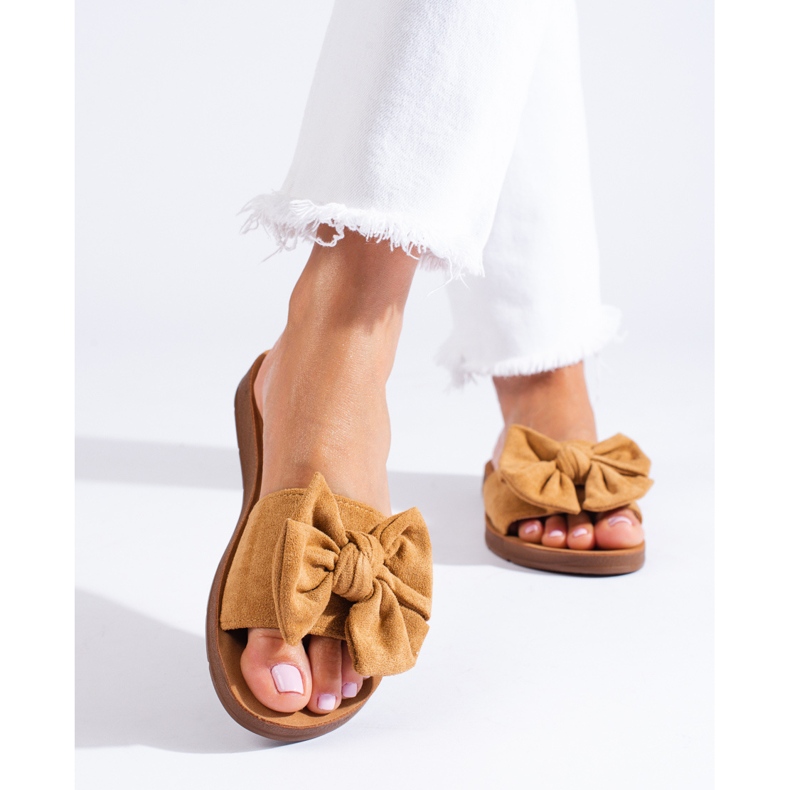 Ženske smeđe sandale sa Shelovet mašnom smeđa 1