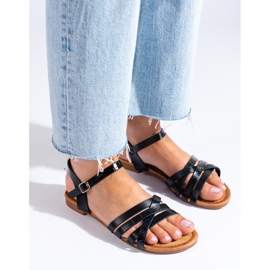 Shelovet ženske crne ravne sandale crna 1