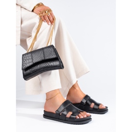 Crne ženske papuče na debeloj Shelovet platformi crna 1