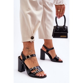 S. BARSKI Lakirane S.Barski 80-3 sandale na visoku petu crne crna 1