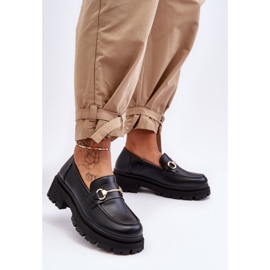 PS1 Ženske klasične mokasine s platformom Black Miracle crna 1