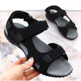 American Club W AM929A crne sportske sandale na čičak crna 1