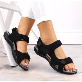 American Club W AM929A crne sportske sandale na čičak crna 2