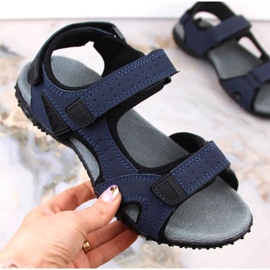 American Club W AM929B tamnoplave sportske sandale s čičkom 1