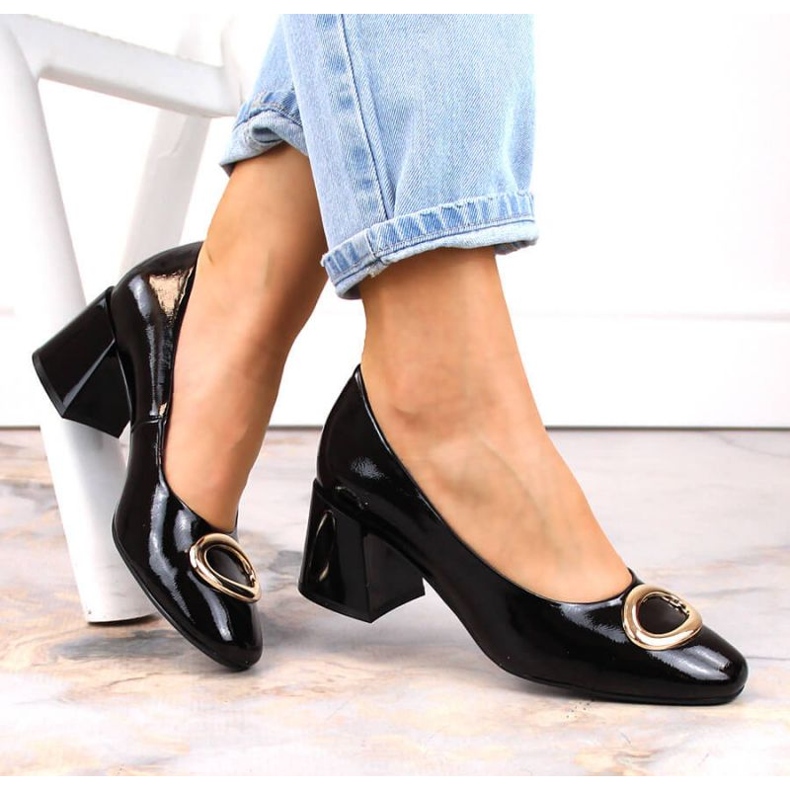 Lakirane cipele na visoku petu Vinceza W JAN179C crne crna 1