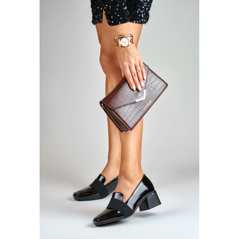 La.Fi Pumpe od lakirane kože s niskom potpeticom crno 2