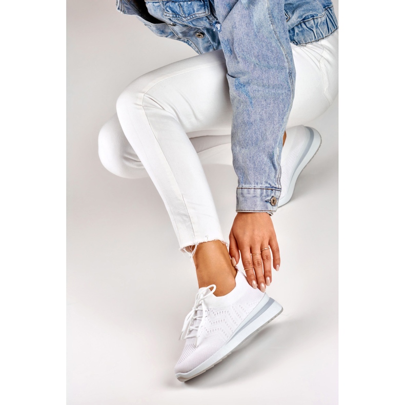 Bijele sportske cipele na wedge bijela 1