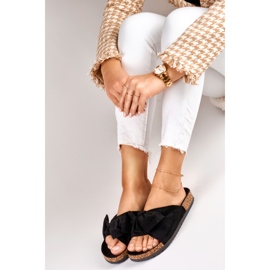 Klasične crne papuče s mašnom crno 2