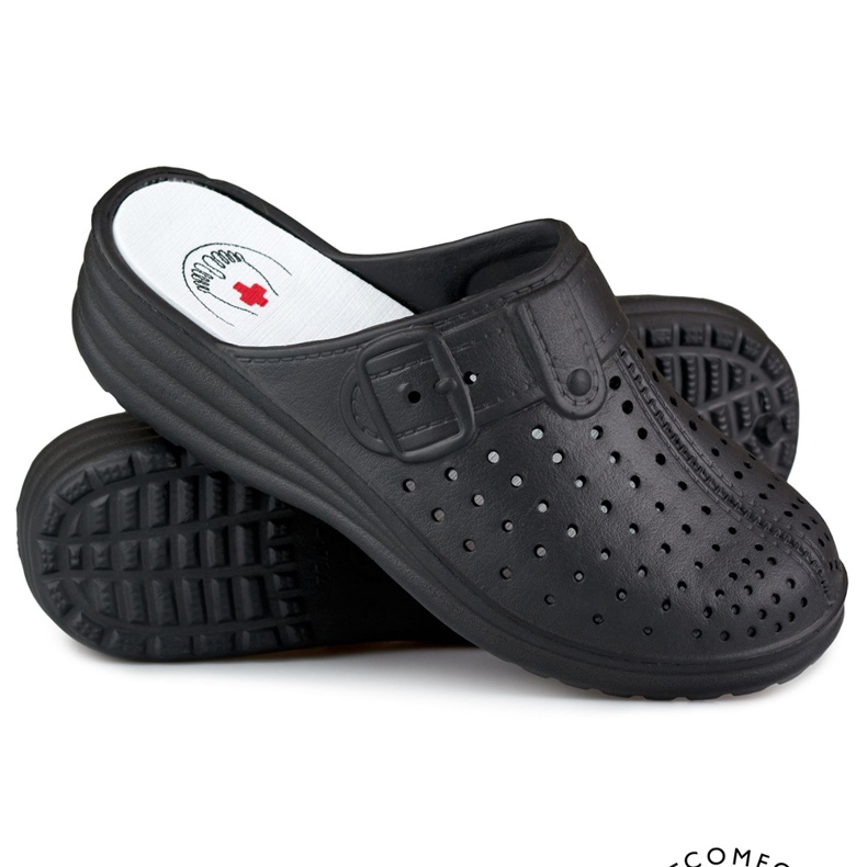 Udobne ženske japanke s pokrivenim prstima crne boje crna 1