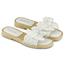 Ženske bijele papuče s mašnom bijela 1