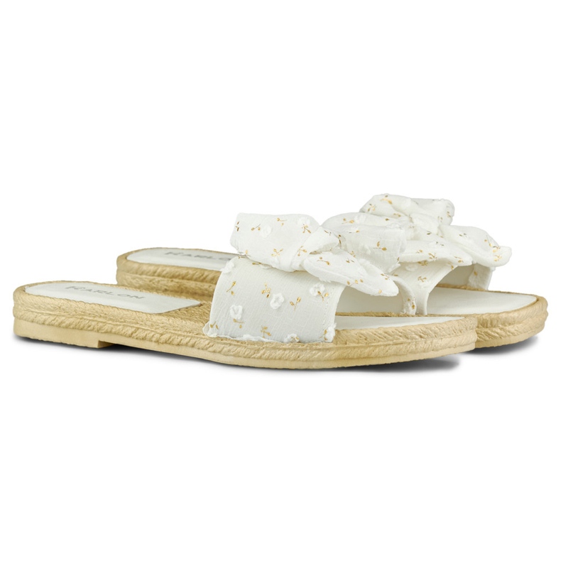 Ženske bijele papuče s mašnom bijela 2