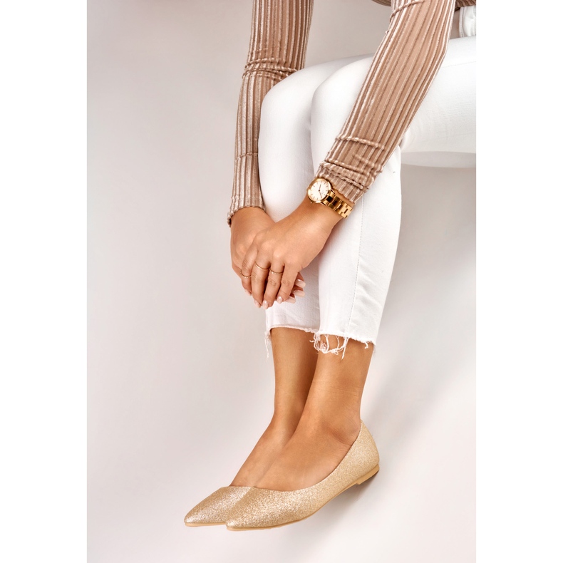 Ženske zlatne sjajne balerinke zlatni 2