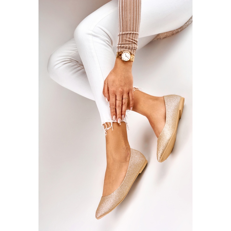 Ženske zlatne sjajne balerinke zlatna 1