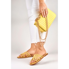Žute elegantne ženske ravne sandale žuta boja 2