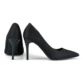 Elegantne crne štikle s laganim šljokicama crno 2