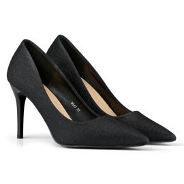 Elegantne crne štikle s laganim šljokicama crno 1