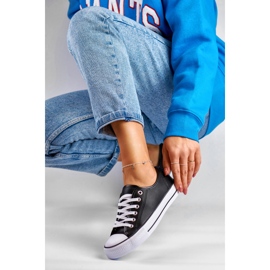 Ženske crne tenisice od eko kože crno 1