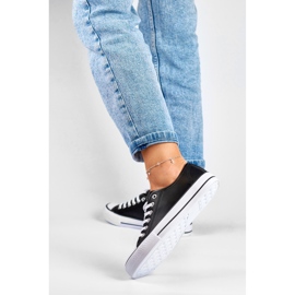 Ženske crne tenisice od eko kože crno 2