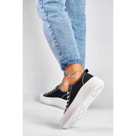 Crne tenisice na nisku platformu crna 2