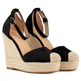 Ženske crne wedge espadrile crno 1