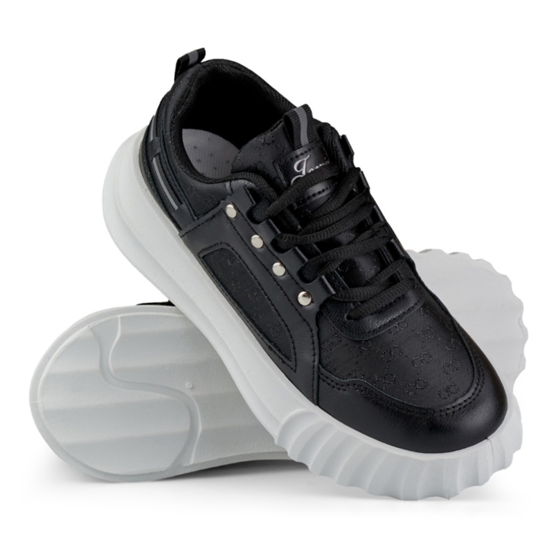 Crne ženske sportske cipele s bijelim potplatom crna 1