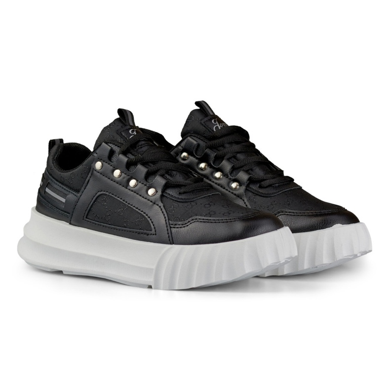 Crne ženske sportske cipele s bijelim potplatom crna 2