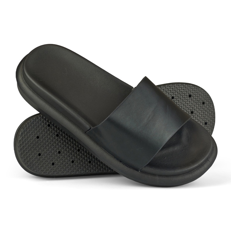 Udobne klasične crne ženske papuče crno 1